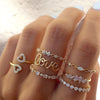 7-Piece Retro Bohemian Crystal Pearl Butterfly Golden Ring Set for Women - Vintage-Inspired Jewelry Collection with Butterfly-Shaped Accents, Pearl Embellishments, and Golden Plating - Perfect for Everyday Wear, Gift-Giving,