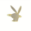 Rabbit Ring - Micro Inlaid Zircon Rock, Hiphop Inspired, Adjustable, European and American Style Ornament, Perfect Holiday Gift