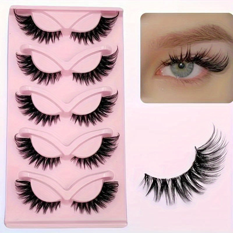 3Boxes (15Pairs) Cat Eye False Eyelashes, Natural Long Manga Lashes With Winged Ends For Extended Eye Look
