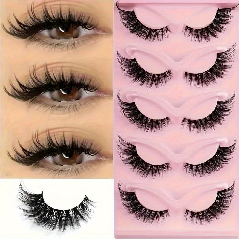 3Boxes (15Pairs) Cat Eye False Eyelashes, Natural Long Manga Lashes With Winged Ends For Extended Eye Look