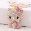 Sanrio Cartoon Cat Keychain, Rhinestone-Encrusted Alloy Metal, Ladies Fashion Key Ring, Single Piece, Valentine'S Day Gift, Decorative Bag & Car Charm with Ring Buckle