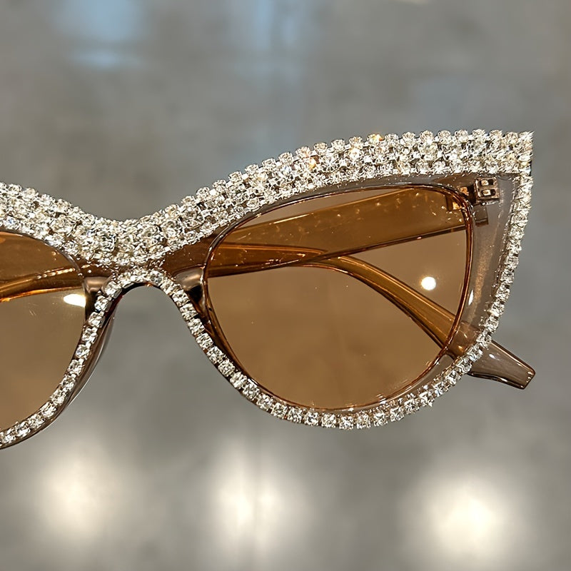 Bling Rhinestone Cat Eye For Women Luxury Decorative Shades Props For Prom Costume Party