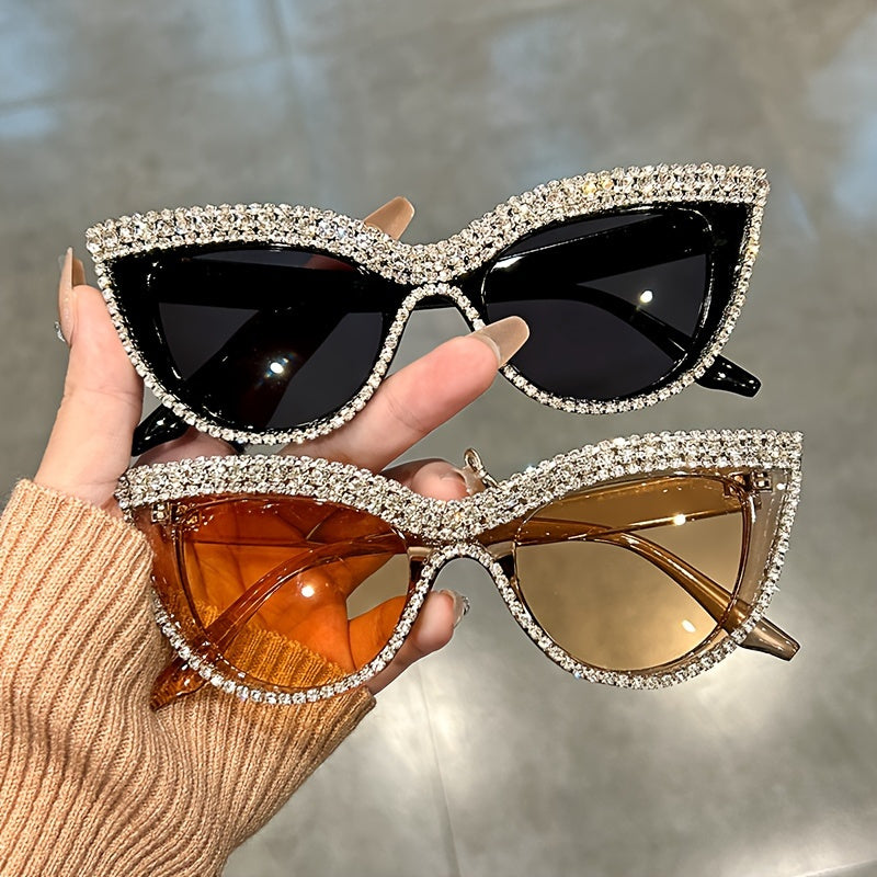 Bling Rhinestone Cat Eye For Women Luxury Decorative Shades Props For Prom Costume Party
