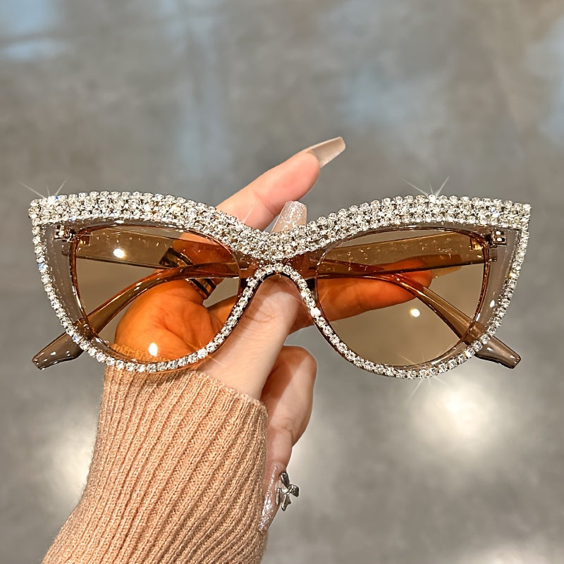 Bling Rhinestone Cat Eye For Women Luxury Decorative Shades Props For Prom Costume Party
