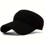 [Lightweight Knit] Women's Lightweight Knit Sun Visor Hat - Breathable & Elastic Polyester - Ideal for Running & Outdoor Activities