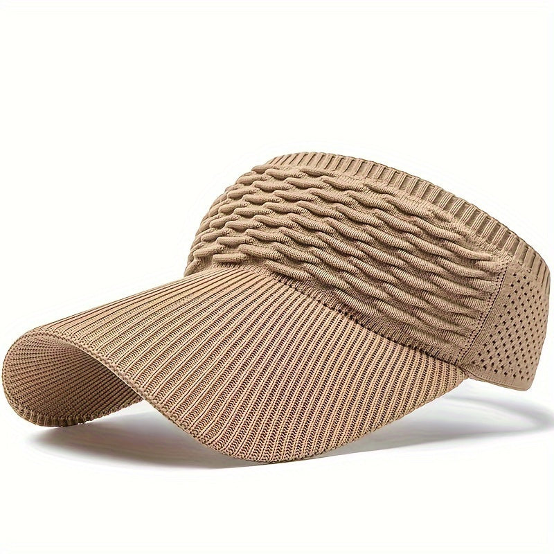 [Lightweight Knit] Women's Lightweight Knit Sun Visor Hat - Breathable & Elastic Polyester - Ideal for Running & Outdoor Activities