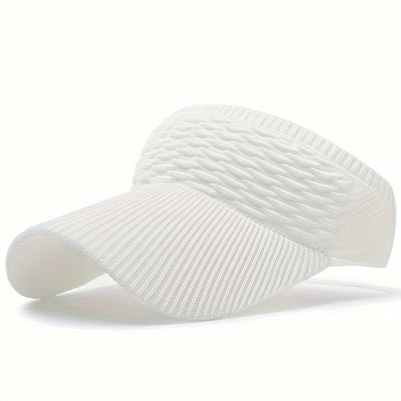 [Lightweight Knit] Women's Lightweight Knit Sun Visor Hat - Breathable & Elastic Polyester - Ideal for Running & Outdoor Activities