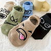 5 Pairs of Cartoon Print Socks, Funny Breathable Low Cut Ankle Socks, Women's Stockings and Socks