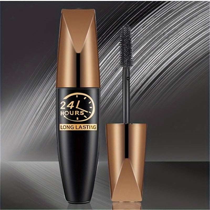 2Pcs 8D Silk Fiber Waterproof Mascara - Long-lasting, Dramatic Volume, Thickening & Curling for Eyelash Extension, Natural Look, Black