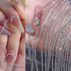 39.37inch Long Luxury Crystal Sparkling Chain Nail Charms with Rhinestones, 1.5mm Shinying Glitter Silvery Nail Art Metal Steel French Manicure Crystal DIY Nail Art Decoration, Nail Art Supplies for Women And Girls