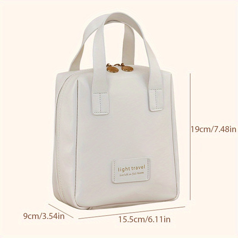1pc Large Capacity Makeup Bag, Portable Large Opening Makeup Bag, Double Zipper Home Travel Bag