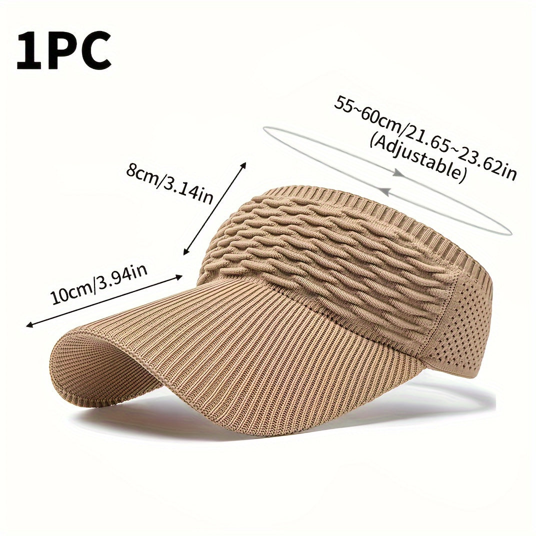[Lightweight Knit] Women's Lightweight Knit Sun Visor Hat - Breathable & Elastic Polyester - Ideal for Running & Outdoor Activities