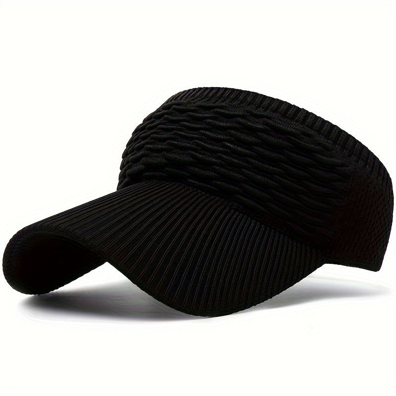 [Lightweight Knit] Women's Lightweight Knit Sun Visor Hat - Breathable & Elastic Polyester - Ideal for Running & Outdoor Activities