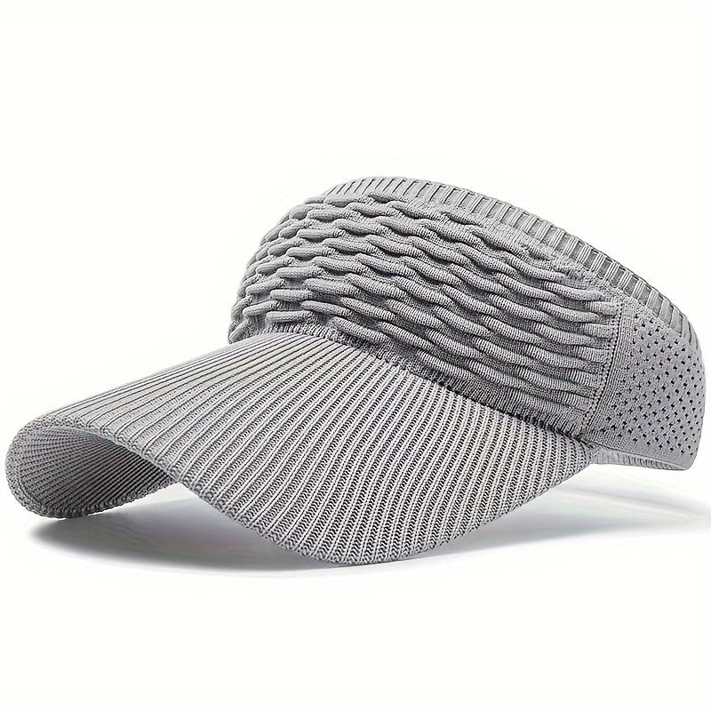 [Lightweight Knit] Women's Lightweight Knit Sun Visor Hat - Breathable & Elastic Polyester - Ideal for Running & Outdoor Activities