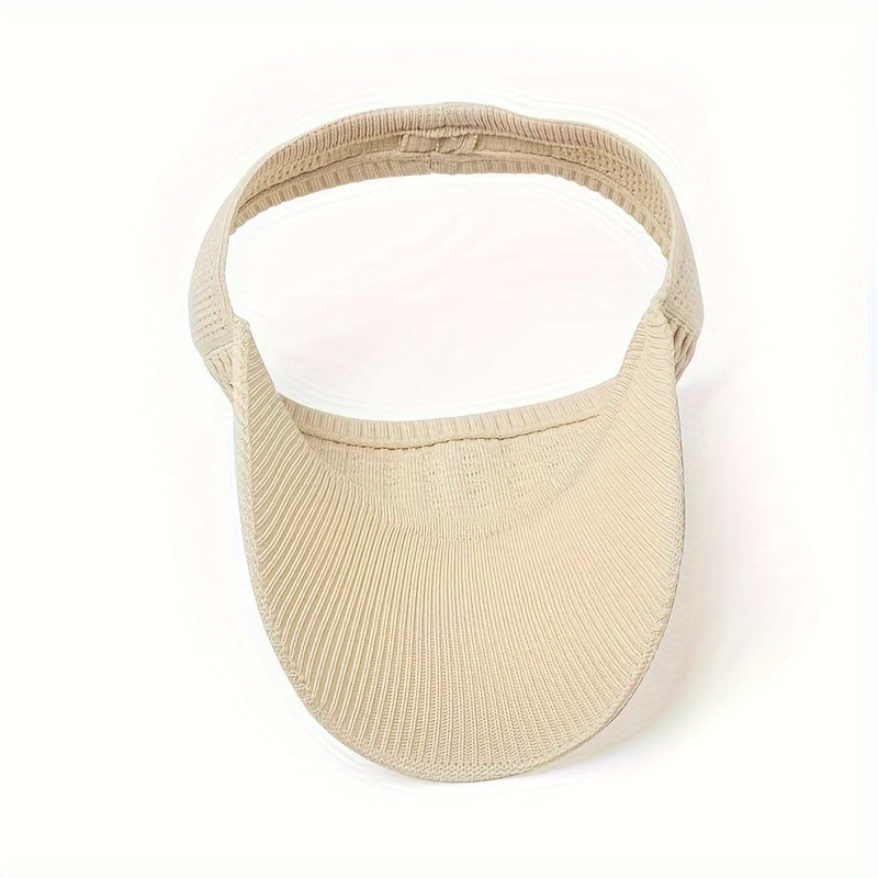 [Lightweight Knit] Women's Lightweight Knit Sun Visor Hat - Breathable & Elastic Polyester - Ideal for Running & Outdoor Activities