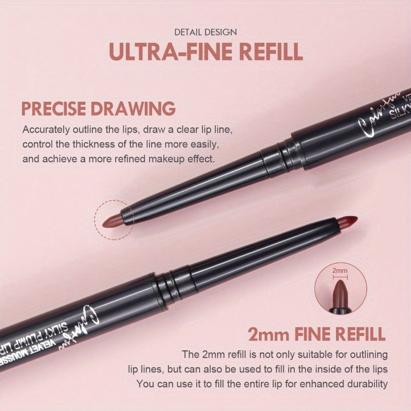 12pcs/Set Multi-Functional Lipliner Pencil Long Lasting Waterproof Lip Eye Brow Cosmetic Makeup Colorful Lip Liner Pens Easter Makeup