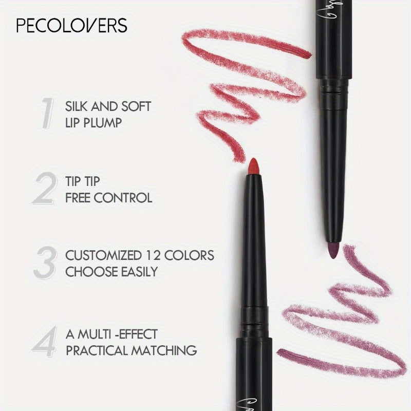 12pcs/Set Multi-Functional Lipliner Pencil Long Lasting Waterproof Lip Eye Brow Cosmetic Makeup Colorful Lip Liner Pens Easter Makeup