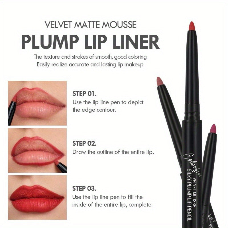 12pcs/Set Multi-Functional Lipliner Pencil Long Lasting Waterproof Lip Eye Brow Cosmetic Makeup Colorful Lip Liner Pens Easter Makeup
