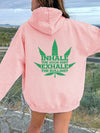 250g Healthy Cloth Pullover Hoodie Classic Art Letter Graphic Print Crew Neck Long Sleeve Pocket Sweatshirt Print Pullover Hoodie For Women Casual, Spring Summer Fall & Winter, Versatile Wardrobe Staple