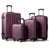 4pcs Set Light Weight Hardside Spinner Wheels Luggage Suitcase, 16in 20in 24in 28in, WITH TSA Lock, Black, 4 In 1 Luggage Sets, Suitable For Different Travel Days