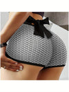 2025 New High-waisted Peach Hip Yoga Pants Honeycomb Fitness Shorts Back Waist Bow Yoga Pants For Women