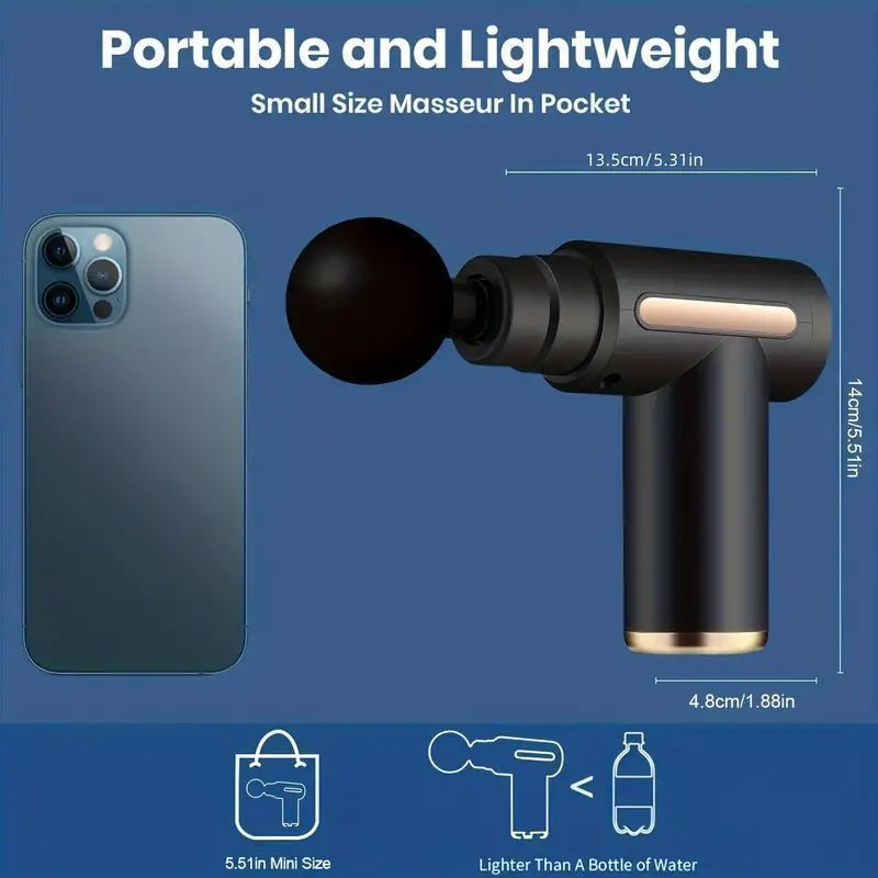 Massage Gun With LCD Display, Handheld Fascia Gun Massager For Body, Back And Neck, Ultra-compact And Elegant Design, Valentine's Day Gift Father's Day Gift