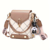 Fashion Mini Plaid Crossbody Bag - Chic Patchwork With Detachable Strap, Adjustable Wide Shoulder Strap, Flap Closure, Chain Decor, Classic Design - Perfect For Daily Use, Travel, And Work