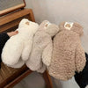 Winter Knitted Bear Mittens - Cozy Fleece Lined Warm Gloves, Decorative Cute Animal Pattern, Elastic Wrist Cuff, Ideal for Cold Weather Outdoor Activities, Easy Care Hand Washable - Available in Multiple Colors