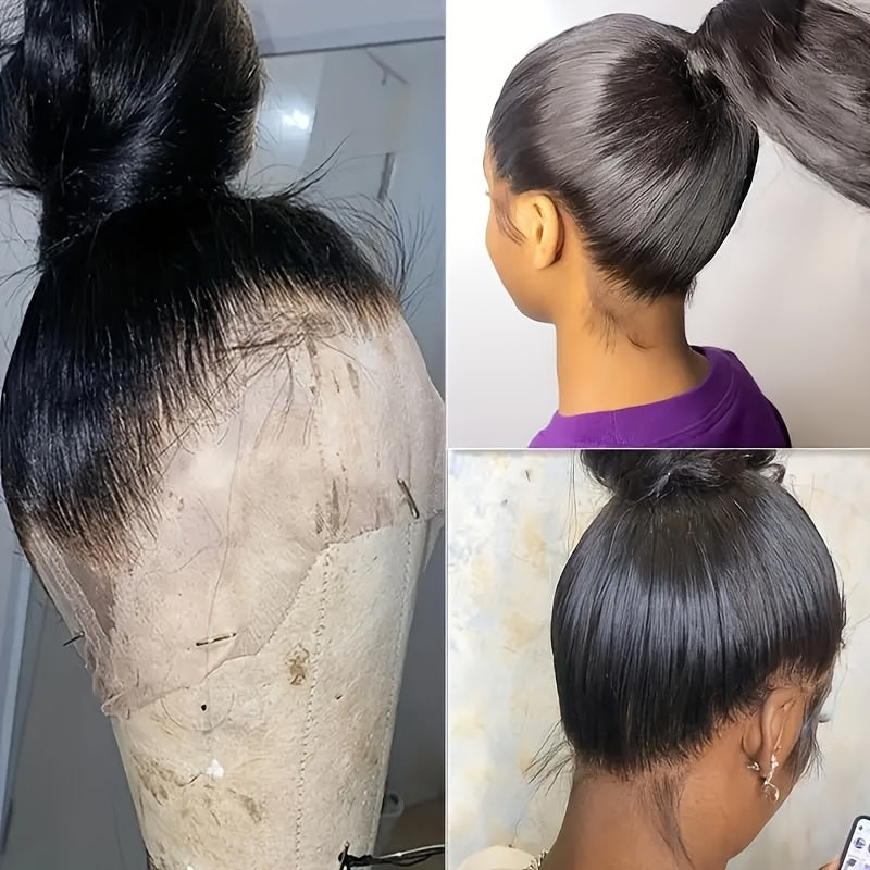180% Density 360 Full Lace Front Wig Straight 100% Human Hair - Pre-Plucked Natural Color Hairpiece for Women, Natural Look & Versatile Styling, Suitable for All Ethnicities, Hair Wig