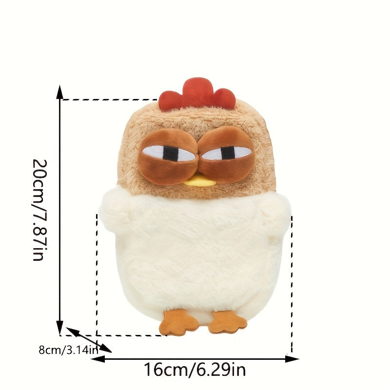 1pc Cartoon Chicken Plush Crossbody Phone Messenger Bag - Polyester, Animal Print, Soft, Lightweight, Detachable Strap, Zip Closure, Versatile Fashion Accessory for Women