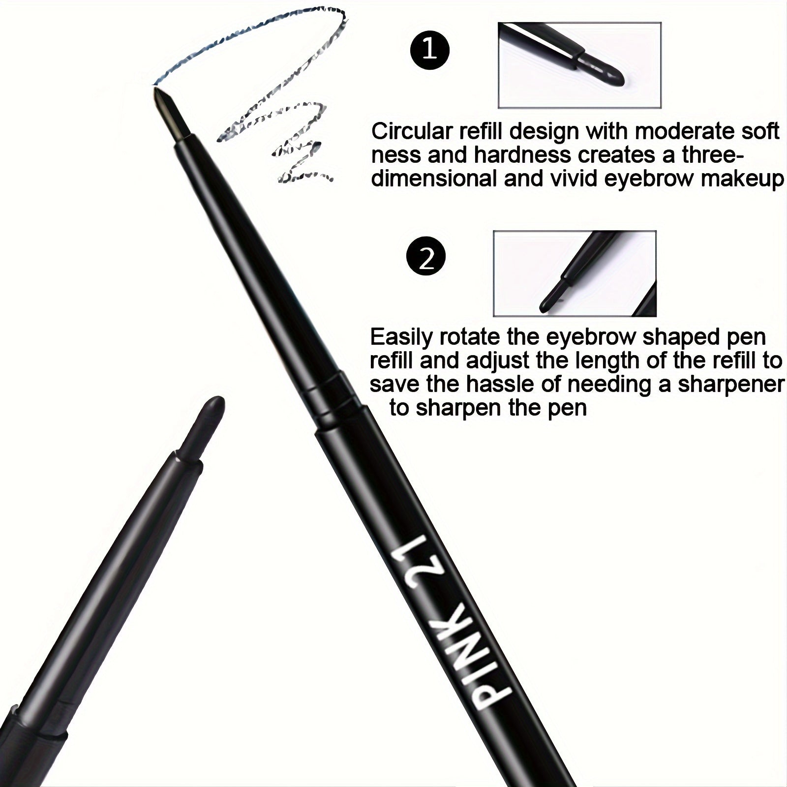 5pcs Waterproof and Sweatproof Black Eyeliner Pencils - Long-lasting, Stain-proof for Bold Eye Makeup, Easy Glide Formula for Flawless Wings abcdefg Valentine's Day Gift