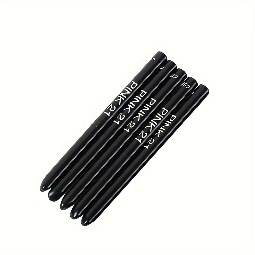 5pcs Waterproof and Sweatproof Black Eyeliner Pencils - Long-lasting, Stain-proof for Bold Eye Makeup, Easy Glide Formula for Flawless Wings abcdefg Valentine's Day Gift