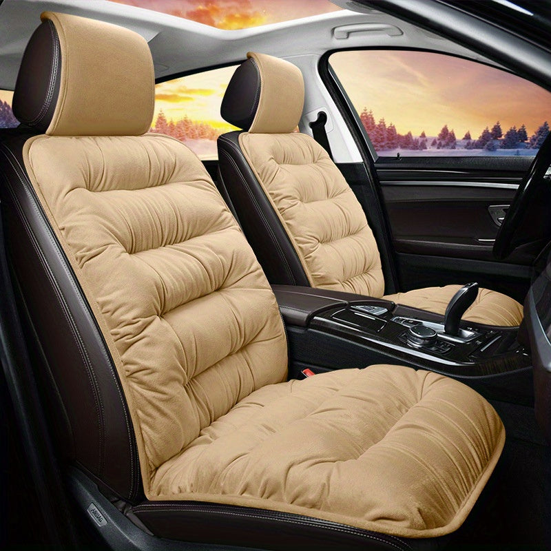 1 Piece Ultra Soft Car Seat Cover Plush Car Front - Thick Car Seat Protector for Winter Car Interior Accessories, Ultra Soft Plush, Ultra Thick Front Single Seat Cover with Backrest - Universally Suitable for Comfort and Prot