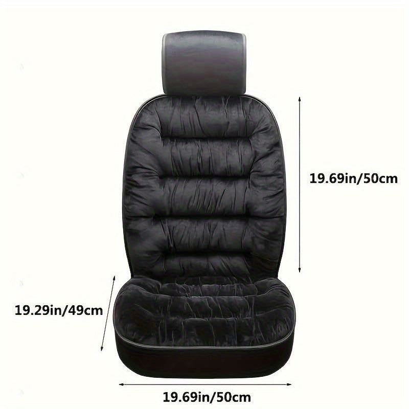 1 Piece Ultra Soft Car Seat Cover Plush Car Front - Thick Car Seat Protector for Winter Car Interior Accessories, Ultra Soft Plush, Ultra Thick Front Single Seat Cover with Backrest - Universally Suitable for Comfort and Prot