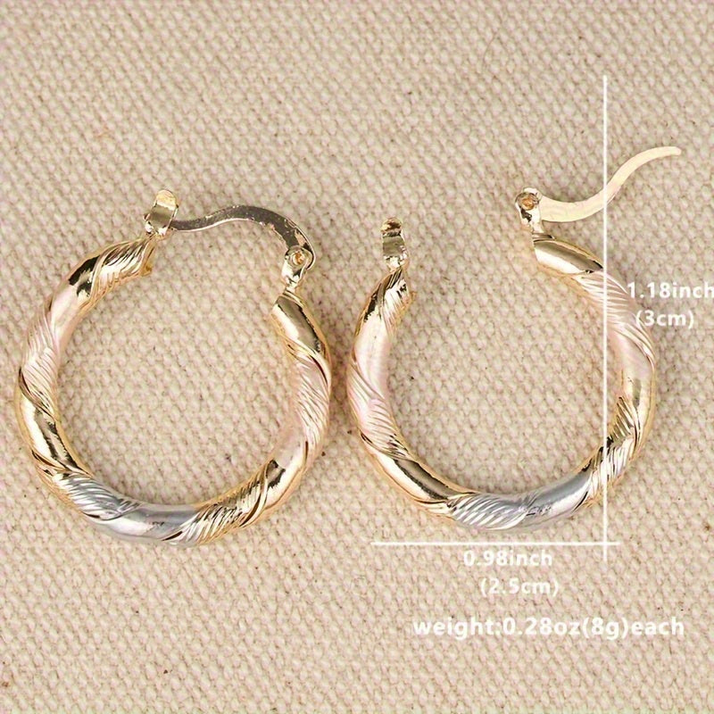 Round Hoop Earrings with Vintage and Boho Twisted Patterns, Casual Jewelry for Weddings and Parties, Birthday Gifts for Women