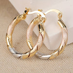Round Hoop Earrings with Vintage and Boho Twisted Patterns, Casual Jewelry for Weddings and Parties, Birthday Gifts for Women