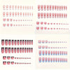 192pcs French Tip Press-On Nails Square Medium Length False Nails, Glossy Acrylic Nail Tips with Reusable Sticky Glue, Mixed Colors, Almond Shape, Matte Finish, Perfect for Women & Girls, Nail Art Decoration