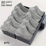 80pcs No-Show Socks - Breathable, Lightweight Polyester Ankle Socks in Black, White & Gray for Summer, Thin, Boat Socks