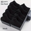 80pcs No-Show Socks - Breathable, Lightweight Polyester Ankle Socks in Black, White & Gray for Summer, Thin, Boat Socks