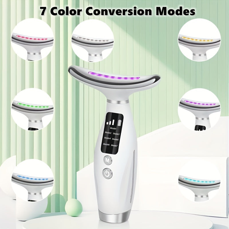 Portable Face And Neck Massager, USB Charging, 7 Modes Facial Massage Care Tool, Beauty Skin Care, For Daily Skin Care Routine, Facial Massager Skin Care Tool