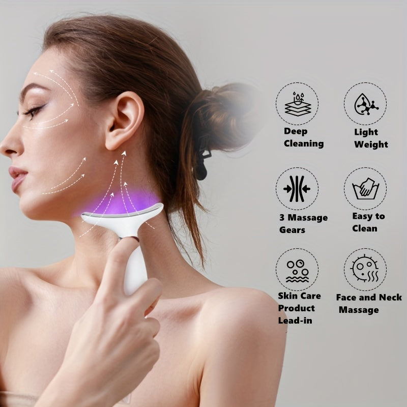 Portable Face And Neck Massager, USB Charging, 7 Modes Facial Massage Care Tool, Beauty Skin Care, For Daily Skin Care Routine, Facial Massager Skin Care Tool