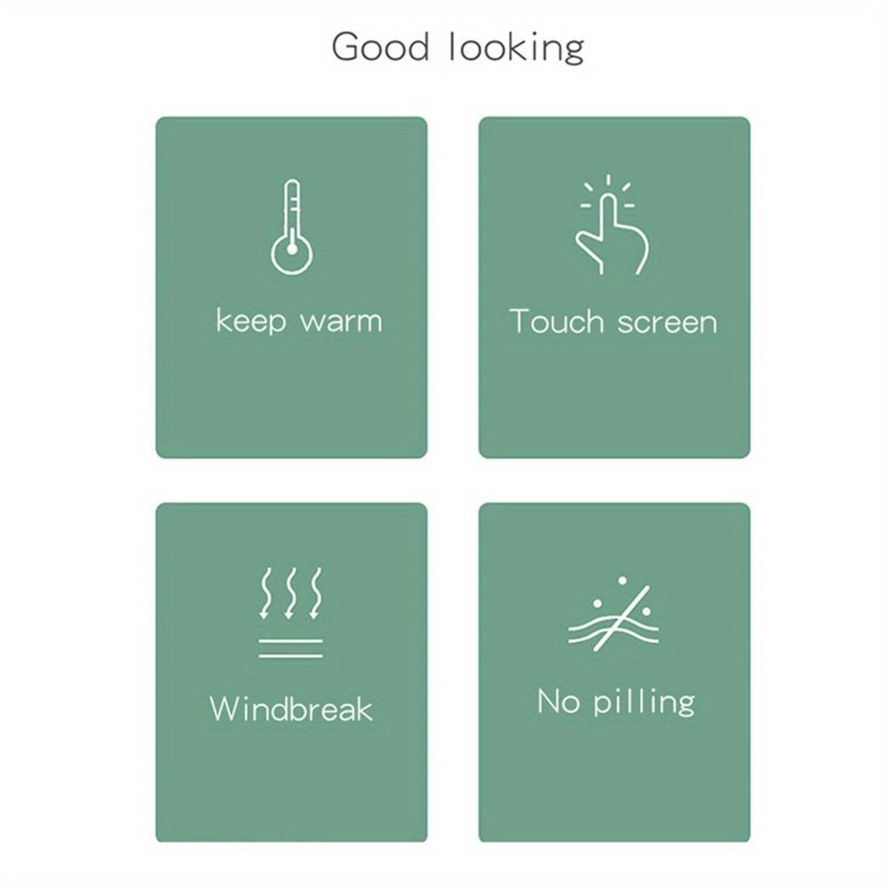 1 Pair Women's Thickened Warm Gloves, Polyester Full Finger Touchscreen Windproof Cold Proof Mittens for Outdoor Use - Hand Washable, Non-Stretch, Woven Craftsmanship, Winter Gloves