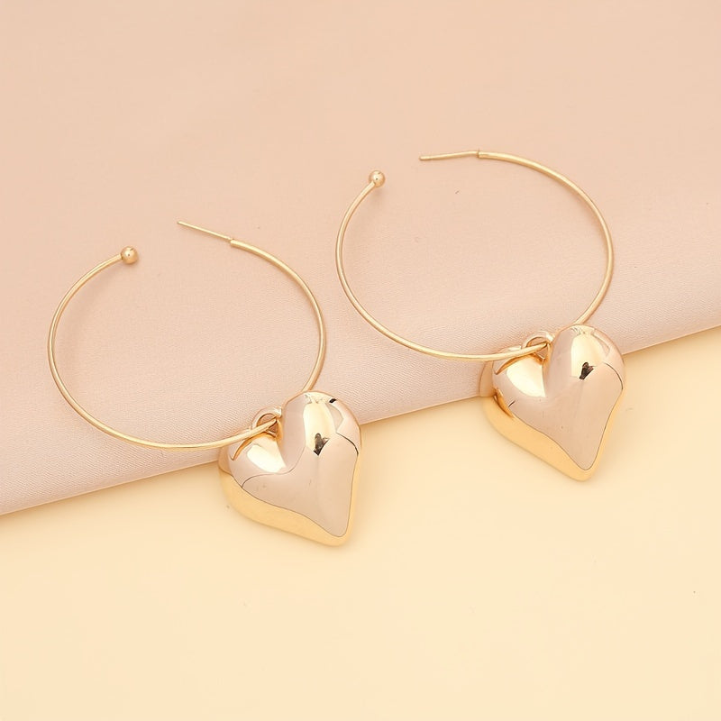 6pcs Stylish Bohemian Heart Jewelry Set - Women'S Multi-Layered Necklace, Bracelet and Earrings | Alloy Fashion Accessories for Casual Wear and Gifts