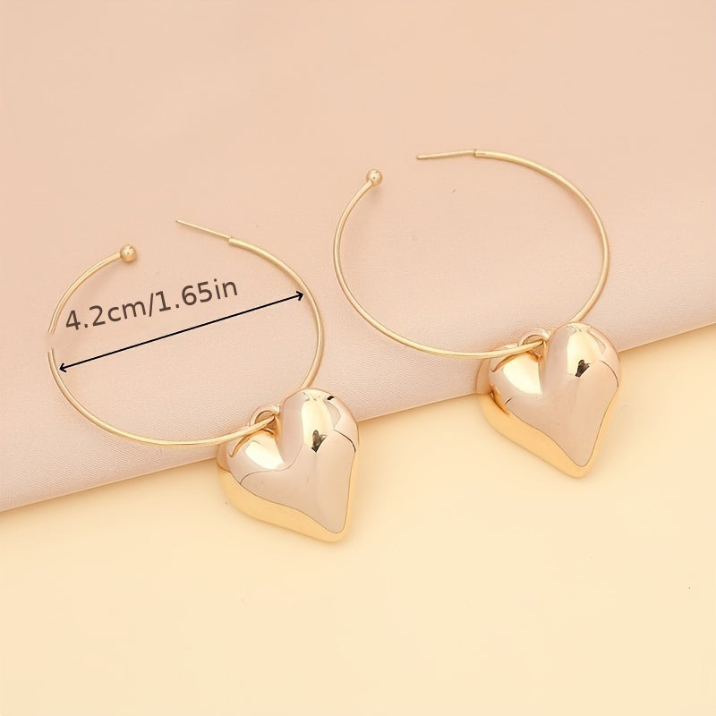 6pcs Stylish Bohemian Heart Jewelry Set - Women'S Multi-Layered Necklace, Bracelet and Earrings | Alloy Fashion Accessories for Casual Wear and Gifts