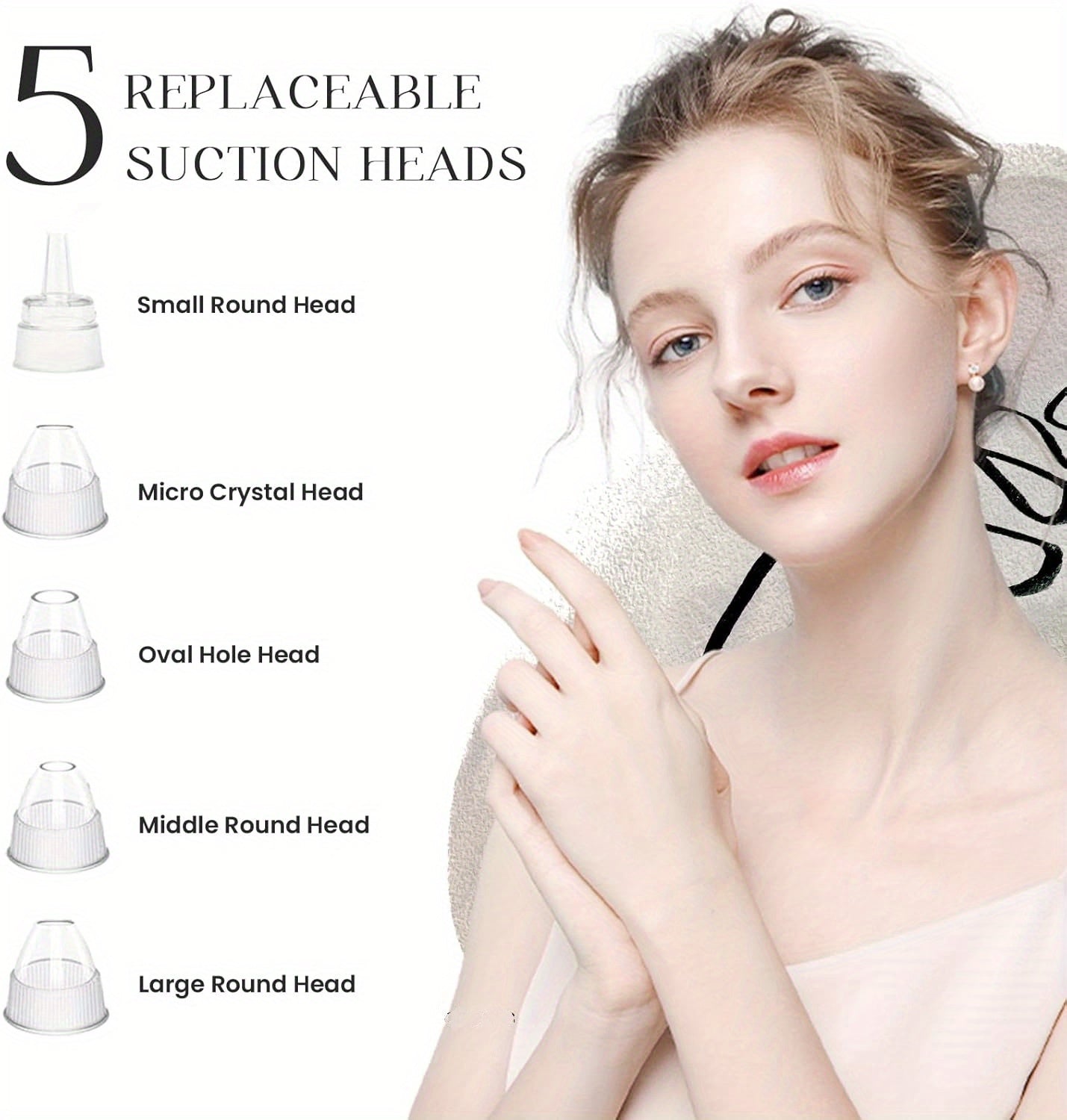 Blackhead Remover, USB Rechargeable Facial Skin Cleansing Beauty Device, with 5 Replacement Heads, Skin Care Tool Kit Gift for Mom on Mother'S Day