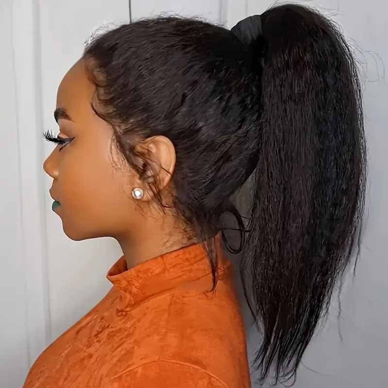 13x4 Lace Front Wigs Human Hair Pre Plucked 250 Density 34 Inch HD Kinky Straight Lace Front Wigs Human Hair 12A Frontal Wigs Human Hair for Women Kinky Straight Wigs Human Hair Black wig