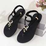 Womens Summer Heart-Themed Sandals - Elastic Ankle Straps for Secure Fit, Ultra-Comfortable with Stylish Heart Accent, Flat Sole for Beach Adventures