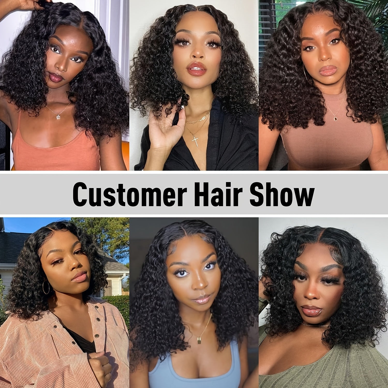 4x4 Put On And Go Glueless Bob Wig Human Hair Curly For Women Kinky Curly Lace Front Wig Human Hair Pre Plucked Pre Cut Lace Ready To Wear 180% Density Natural Black