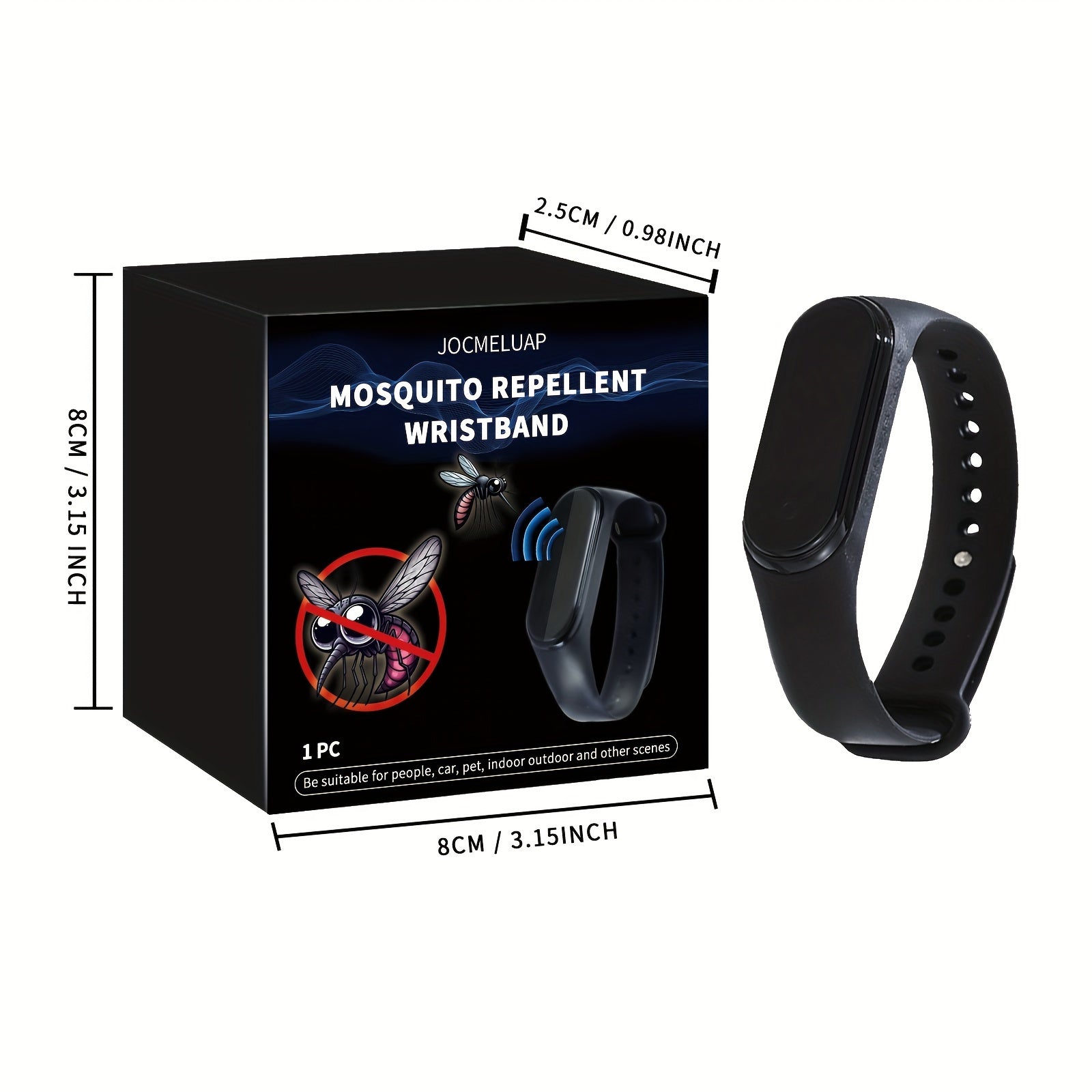 1pc Unisex Fashionable Sports Electronic Mosquito Repellent Wristband, Touch Screen, Casual Style, Plastic Material, No Precious Metal Plating, Pridola
