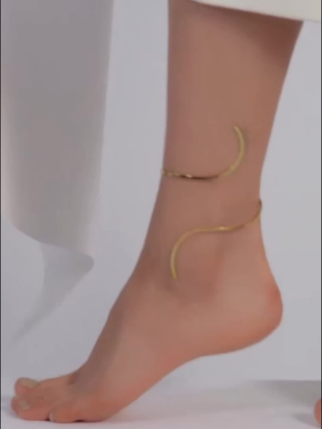 1pc set for women with twisted lines, ankle loops, retro elegant style, unique minimalist design, fashionable and exquisite, versatile for daily use, suitable for banquets, vacations, parties, and Thanksgiving gifts for famil